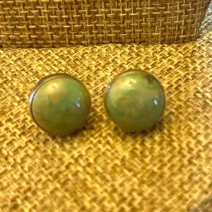 Turquoise stud earrings in sterling silver